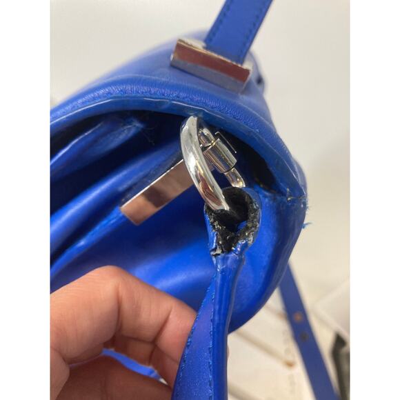 LOEFFLER RANDALL, MEDIUM BLUE LEATHER CROSSBODY BAG (ASIS) - Picture 6 of 16